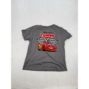 Disney Pixar Cars Lightning McQueen Graphic T-Shirt Gray Boys Large L
